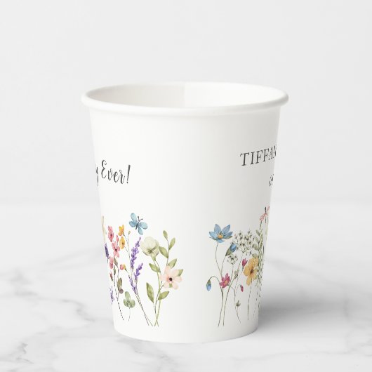 最高のデイエバーワイルドフラワーフローラ結婚ズカスタム 紙コップ (左)