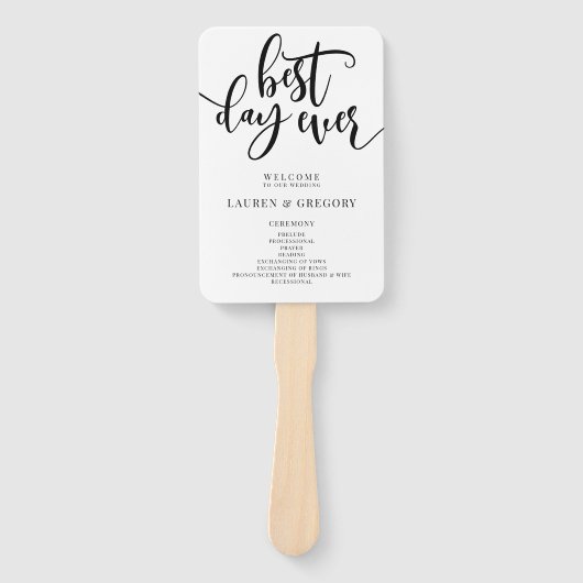 最高のデイエバー結婚式 プログラムファン ハンドファン (正面)