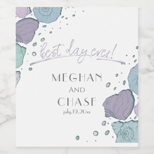 最高のデイエバー薄紫ダスティブルーシーシェル ワインラベル (シングルラベル)