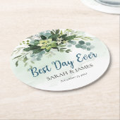 最高のデイエバ結婚ー吸汁性フローラ植物学 ラウンドペーパーコースター (アングル)