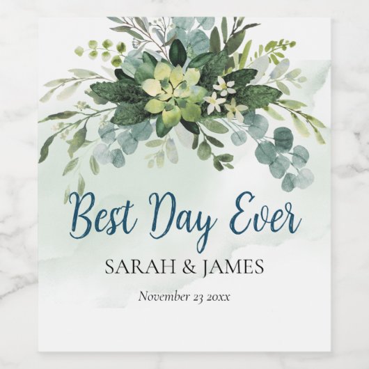 最高のデイエバ結婚ー吸汁性フローラ植物学 ワインラベル (シングルラベル)