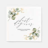 最高のデイエベントエレガントな金ゴールドグ結婚リーズナプキン スタンダードカクテルナプキン (正面)