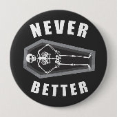 最高のデッドインサイドスケルトンハロウィン 缶バッジ (正面)