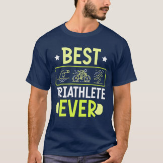 最高のトライアスリート 恒久のトライアスロンスポーツ レトロ Tシャツ