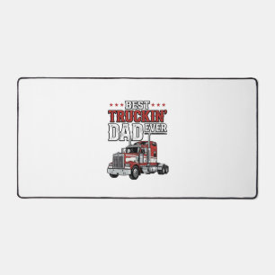 最高のトラック運転手パパ ビンテージ トラック Tシャツ デザイン_1 デスクマット