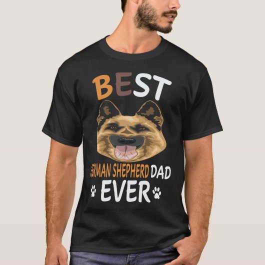 最高のドイツ牧羊犬パパ ドイツ牧羊犬 Tシャツ (正面)