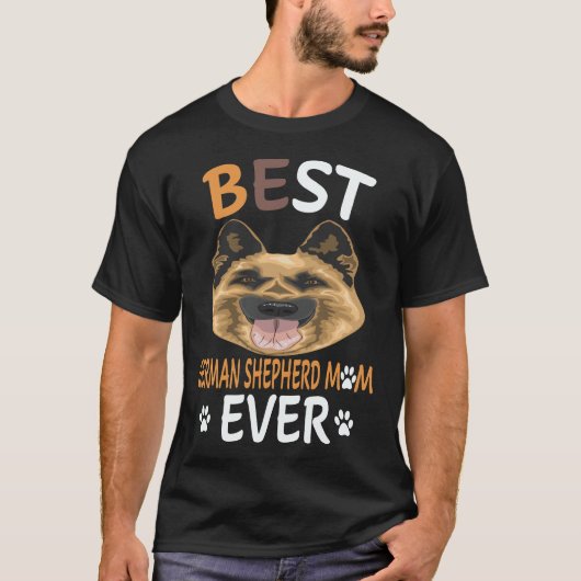 最高のドイツ牧羊犬ママ ドイツ牧羊犬 Tシャツ (正面)
