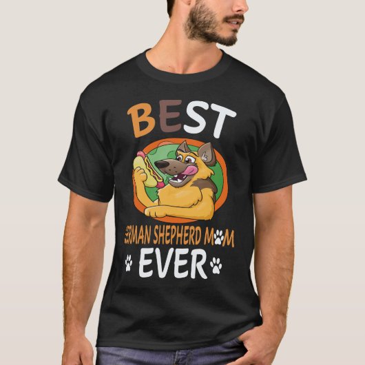 最高のドイツ牧羊犬ママ ドイツ牧羊犬 Tシャツ (正面)