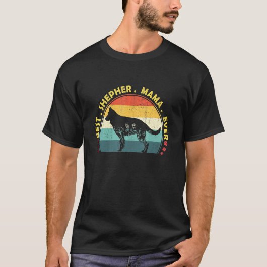 最高のドイツ羊飼いママ犬のオーナーお母さん花 Tシャツ (正面)