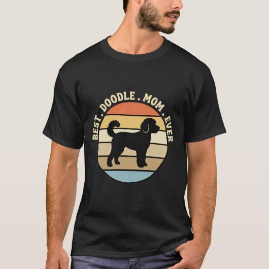 最高のドゥードルママ レトロドッグ Tシャツ (正面)