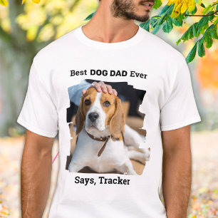 最高のドッグパパパーソナライズされたがペットの写真 Tシャツ
