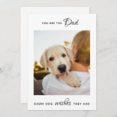 最高のドッグパーソナライズされたパパがペット写真の父の日 シーズンカード (正面/裏面)