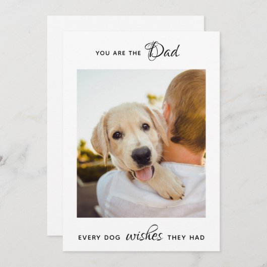最高のドッグパーソナライズされたパパがペット写真の父の日 シーズンカード (正面/裏面)