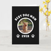 最高のドッグママ エバー オーダーメイド フォト カード (黄色い花)