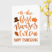 最高のナースがオレンジ色で感謝祭を繰り返す カード (黄色い花)