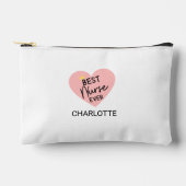 「最高のナースは今まで」 – ナースへの心からの贈り物 アクセサリーポーチ (正面)