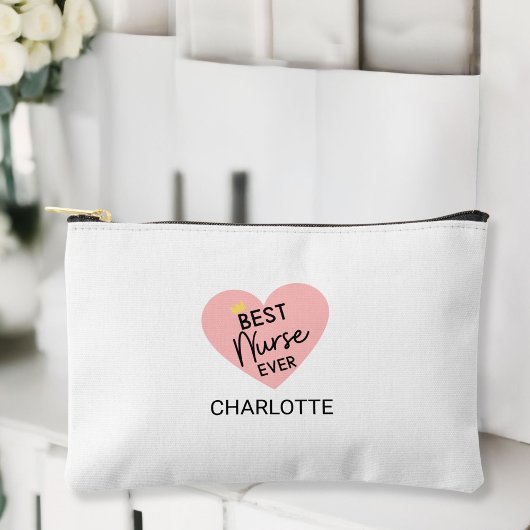「最高のナースは今まで」 – ナースへの心からの贈り物 アクセサリーポーチ