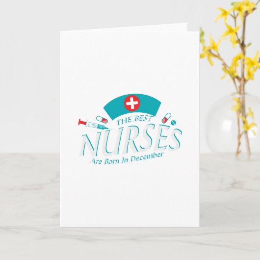最高のナースは12月の誕生日ギフトである カード (黄色い花)