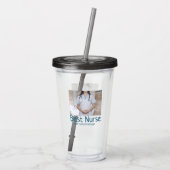 最高のナース追加フォト名文字医師hosp アクリルタンブラー (裏面)