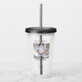 最高のナース追加フォト名文字医師hosp アクリルタンブラー