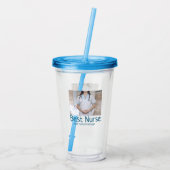 最高のナース追加フォト名文字医師hosp アクリルタンブラー (裏面)