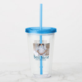 最高のナース追加フォト名文字医師hosp アクリルタンブラー