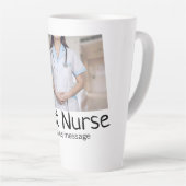 最高のナース追加フォト名文字医師hosp カフェラテマグ (右アングル)