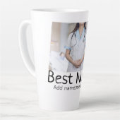 最高のナース追加フォト名文字医師hosp カフェラテマグ (左アングル)