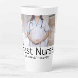 最高のナース追加フォト名文字医師hosp カフェラテマグ