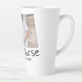 最高のナース追加フォト名文字医師hosp カフェラテマグ (右)