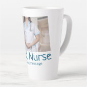 最高のナース追加フォト名文字医師hosp カフェラテマグ (右アングル)