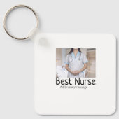 最高のナース追加フォト名文字医師hosp キーホルダー (正面)