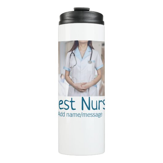 最高のナース追加フォト名文字医師hosp タンブラー (正面)