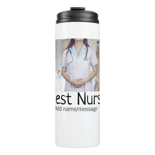 最高のナース追加フォト名文字医師hosp タンブラー (正面)