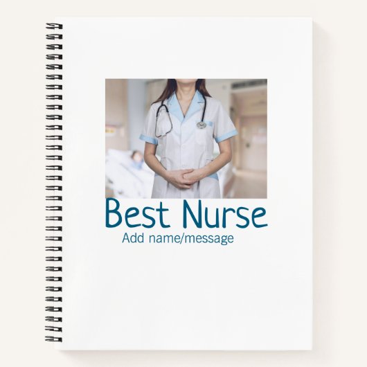 最高のナース追加フォト名文字医師hosp ノートブック (正面)