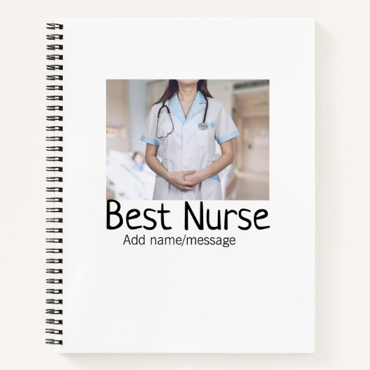 最高のナース追加フォト名文字医師hosp ノートブック (正面)