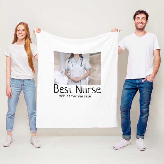 最高のナース追加フォト名文字医師hosp フリースブランケット (インサイチュ)