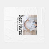 最高のナース追加フォト名文字医師hosp フリースブランケット (正面(横))