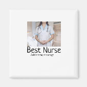 最高のナース追加フォト名文字医師hosp マグネット (正面)