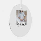 最高のナース追加フォト名文字医師hosp メタルオーナメント (正面右)