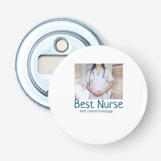 最高のナース追加フォト名文字医師hosp 栓抜き (正面)