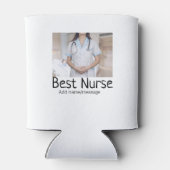 最高のナース追加フォト名文字医師hosp 缶クーラー (裏面)