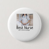 最高のナース追加フォト名文字医師hosp 缶バッジ (正面)