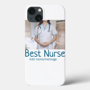 最高のナース追加フォト名文字医師hosp iPhone 13ケース