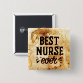 最高のナース 缶バッジ (正面&裏面)