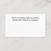 最高のニューハウスペインターの名刺 名刺 (裏面)