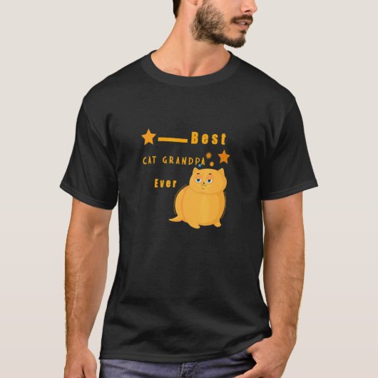 最高のネコのおじいちゃん Tシャツ (正面)