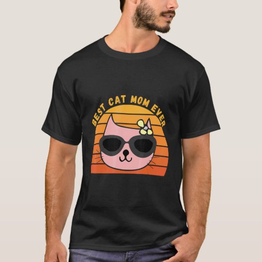 最高のネコ母さん 猫のお母さんに感謝を Tシャツ (正面)