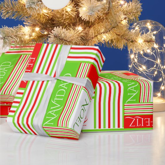 最高のノールパターストライプのンのメリークリスマス ラッピングペーパー (クリスマス)