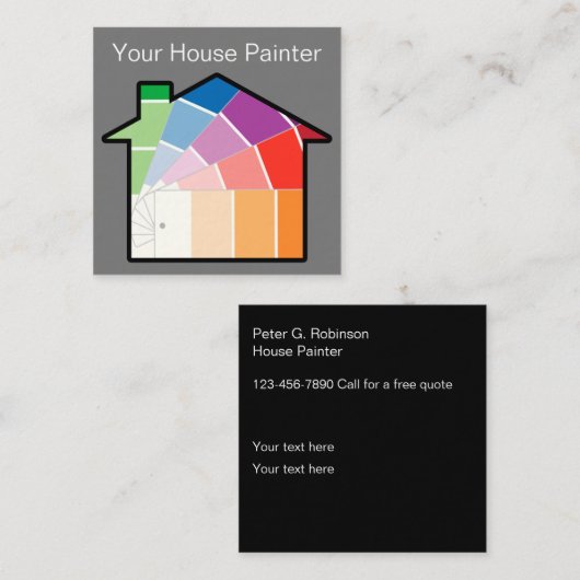 最高のハウスペインタモダンー スクエア名刺 (正面/裏面)